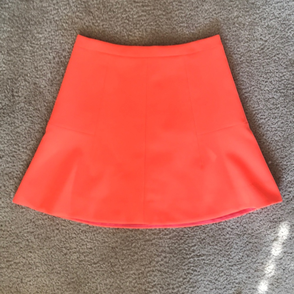 J.Crew neon orange skirt.